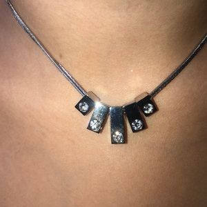 WHBM Silver two way necklace one size NWOT